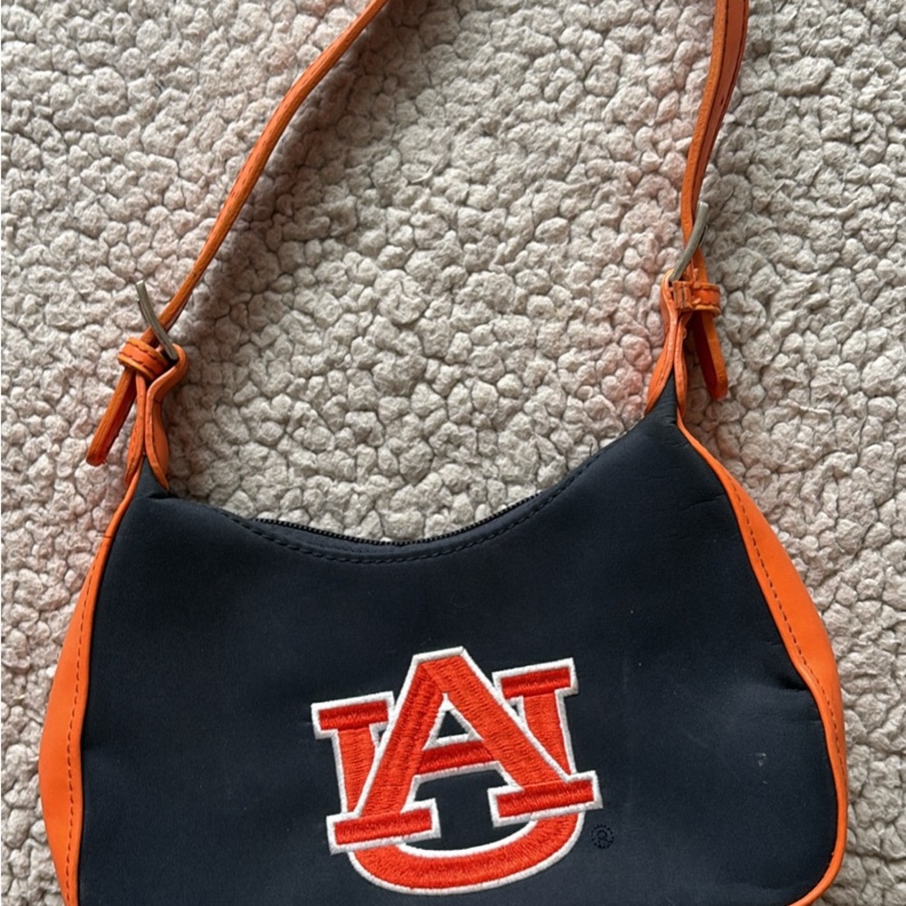Vintage Auburn Game Day Navy and Orange Logo Shoulder Bag